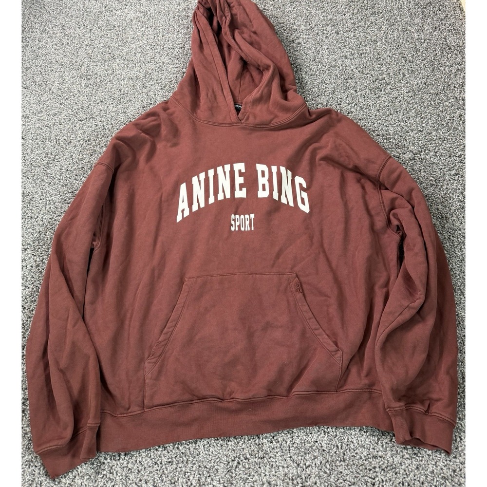 Anine Bing Sport Pullover Hoodie Women's Size Large Red NWOT